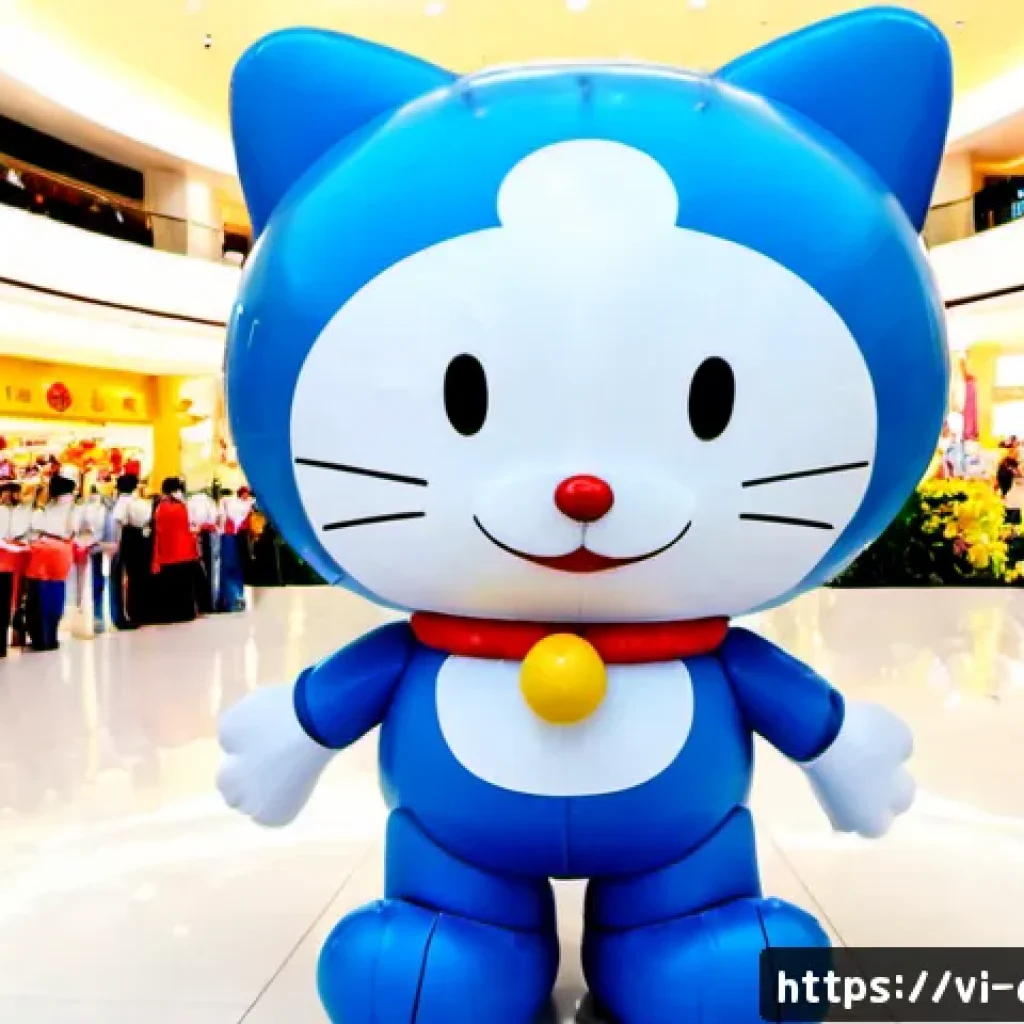도라에몽 관련 이벤트 정보 - Photorealistic family-friendly Doraemon-themed pop-up event in a modern Ho Chi Minh City shopping ma...